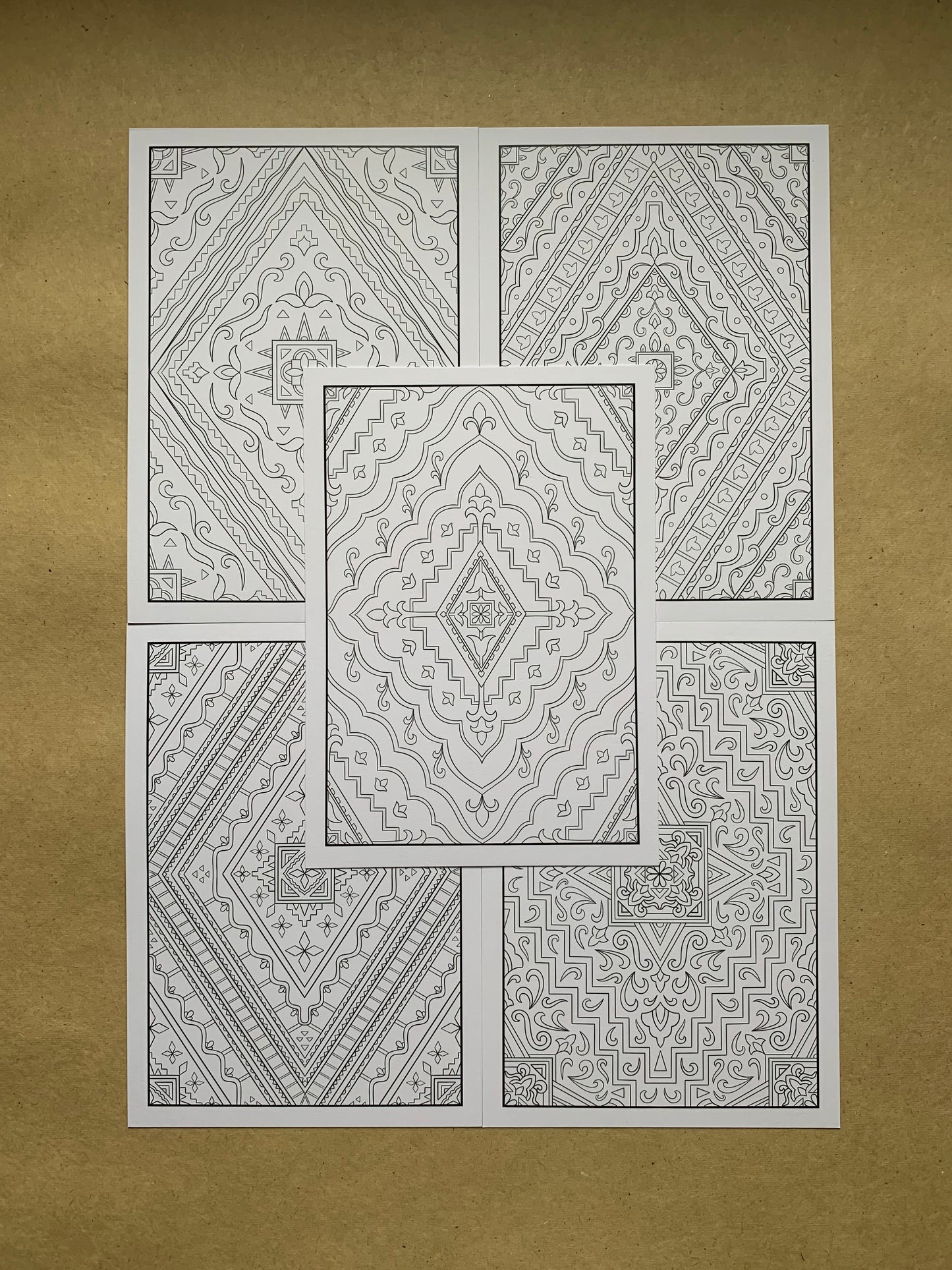 Set of 5 Carpet Colouring Pages