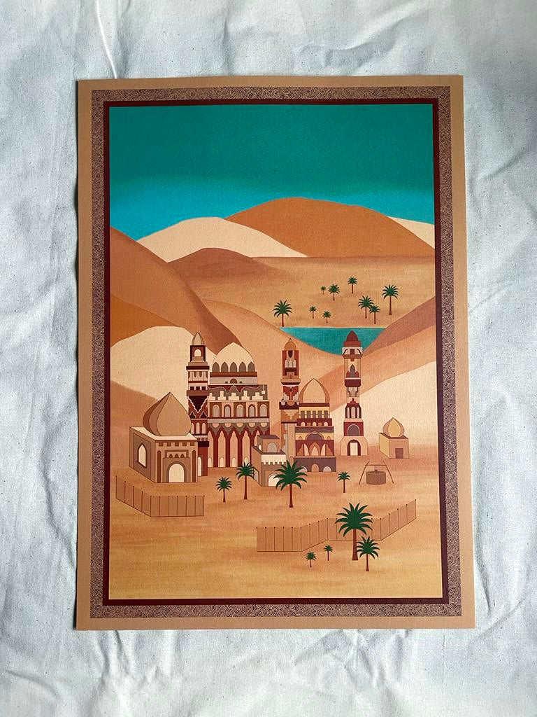 Town In Desert Print