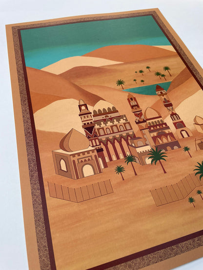 Town In Desert Print