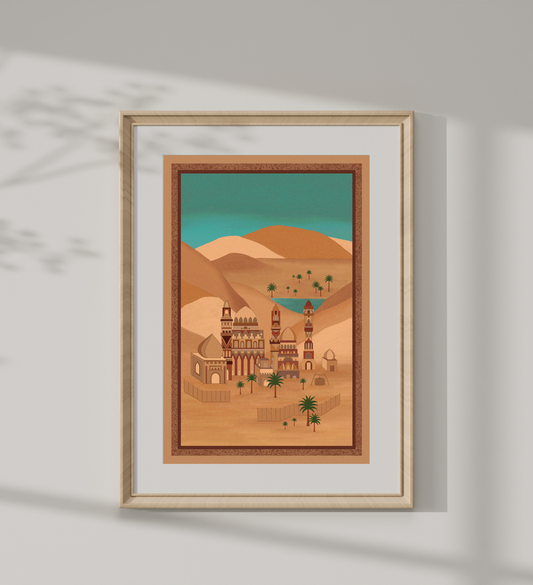 Town In Desert Print